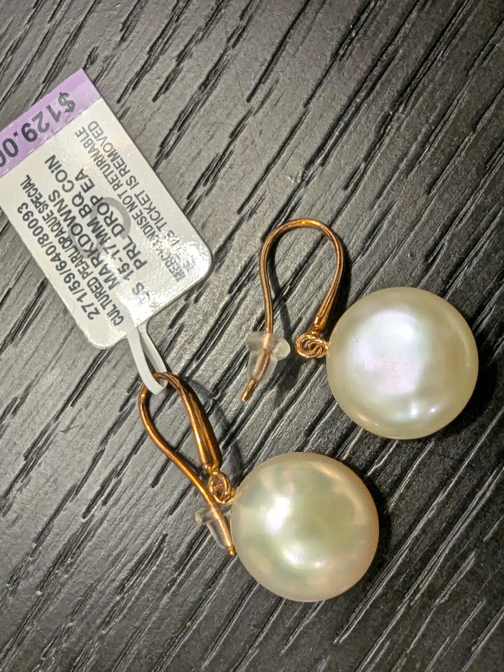 Rose Gold Drop Pearl Earrings - Cream Pearl Dangle